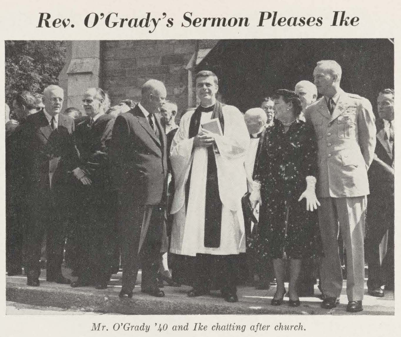 27 - AR 1955 11 - eisenhower asks for copy of 1940 alums sermon November 1955 Alumni Review