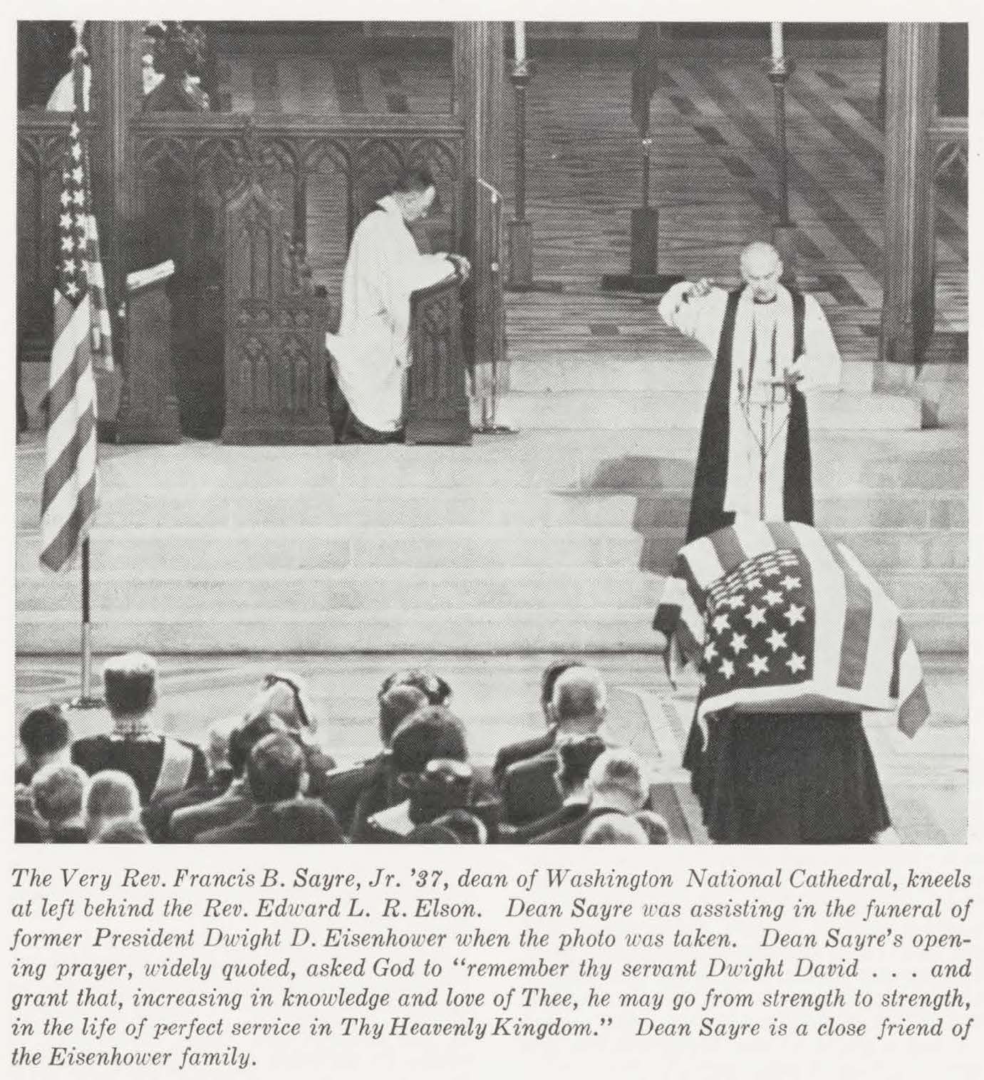 28 - AR 1969 2 Spring - photo of sayre 1937 assisting in eisenhower funeral Spring 1969 Alumni Review