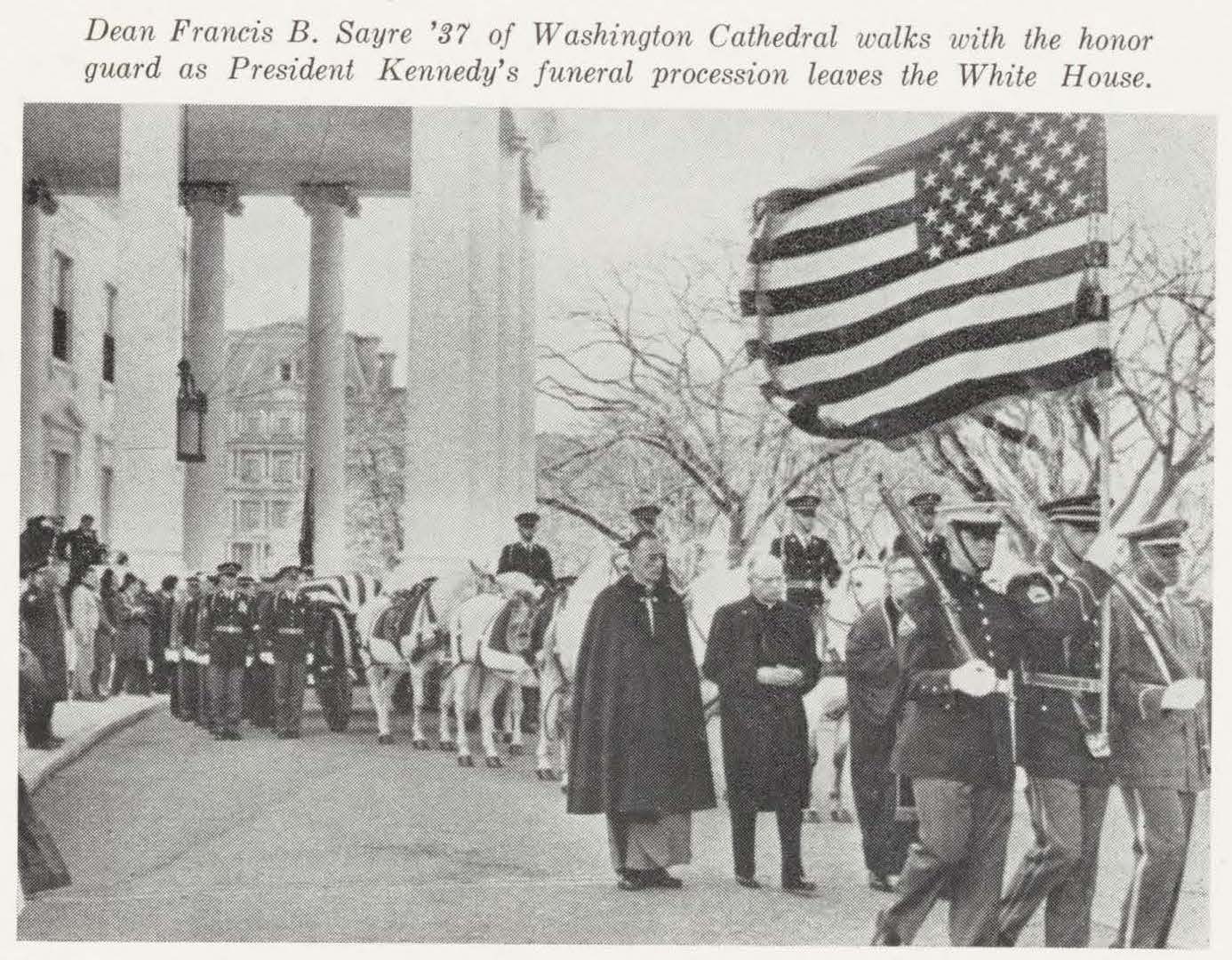 30 - AR 1964 02 - sayre 1937 washington cathedral dean jfk funeral procession February 1964 Alumni Review