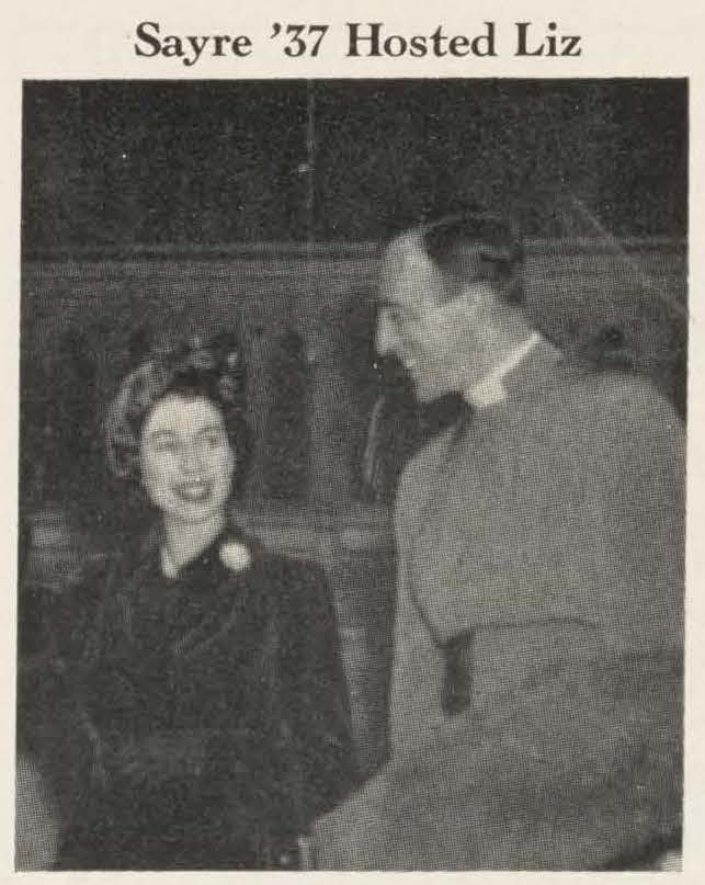 31 - AR 1952 01 - sayre 1937 escorts princess now queen elizabeth January 1952 Alumni Review