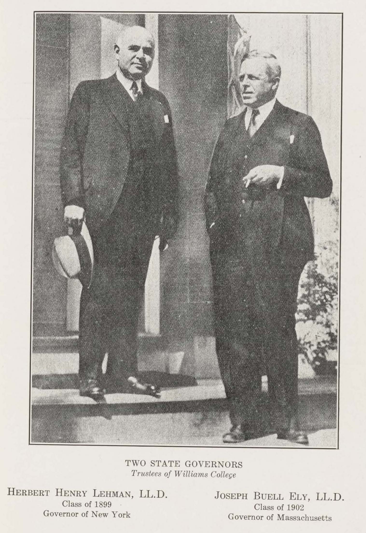 35 - AR 1934 10 - two state governors lehman ely photo October 1934 Alumni Review