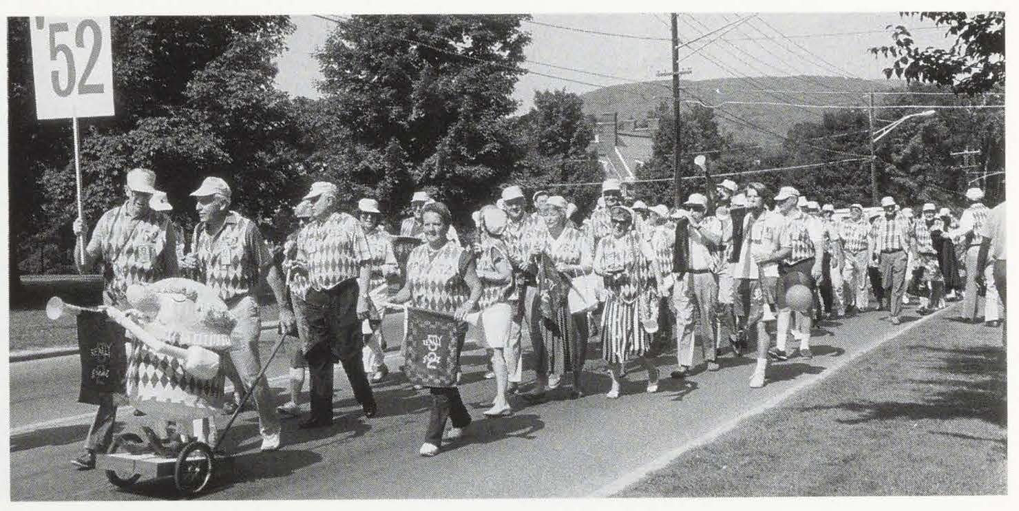 08 - AR 1992 3 Summer - 1952 conservative flamboyance reunion attire and paper mache bugler Alumni Review 1992 3 Summer - 1952 conservative flamboyance reunion attire and paper mache bugler