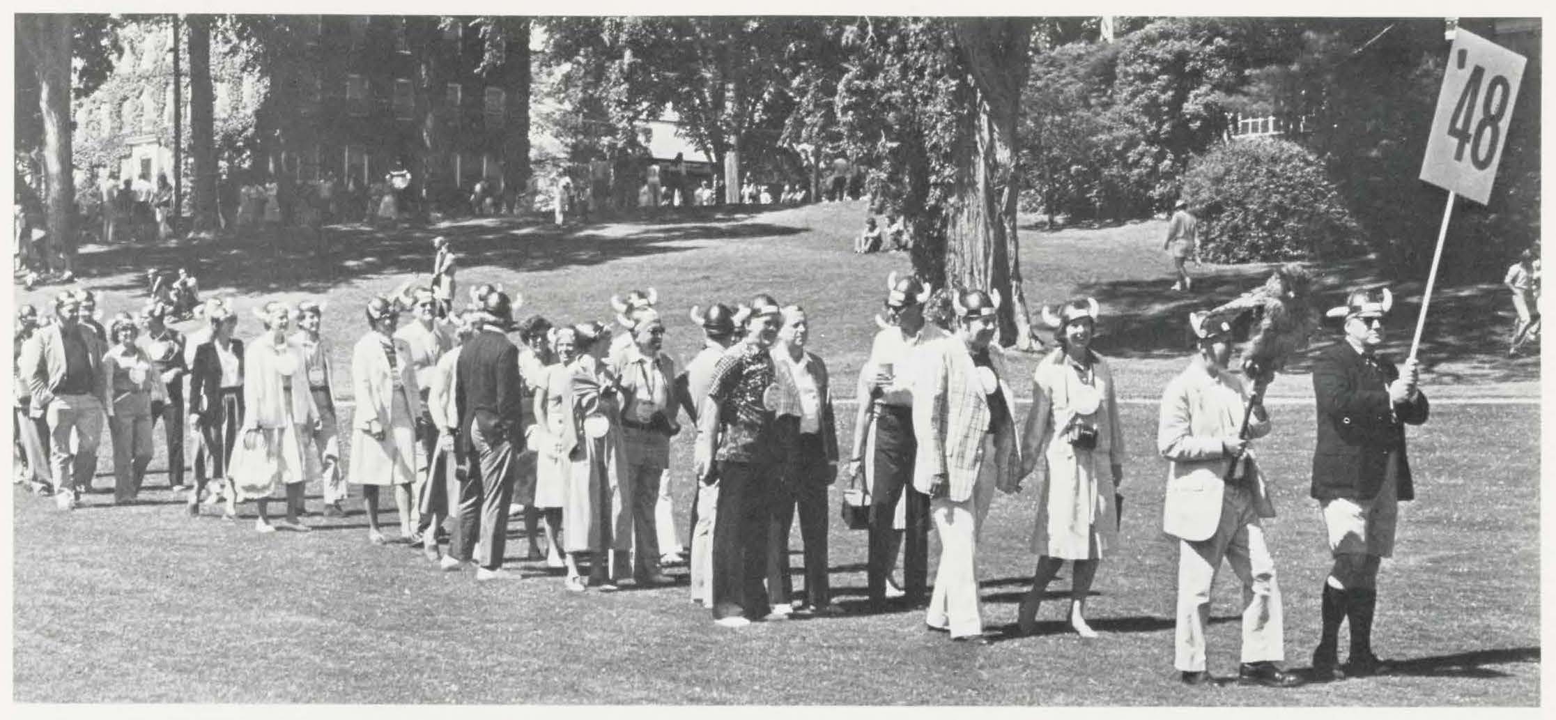 09 - AR 1978 3 Summer - class of 1948 reunion cow headgear 2 Alumni Review 1978 3 Summer - class of 1948 reunion cow headgear 2