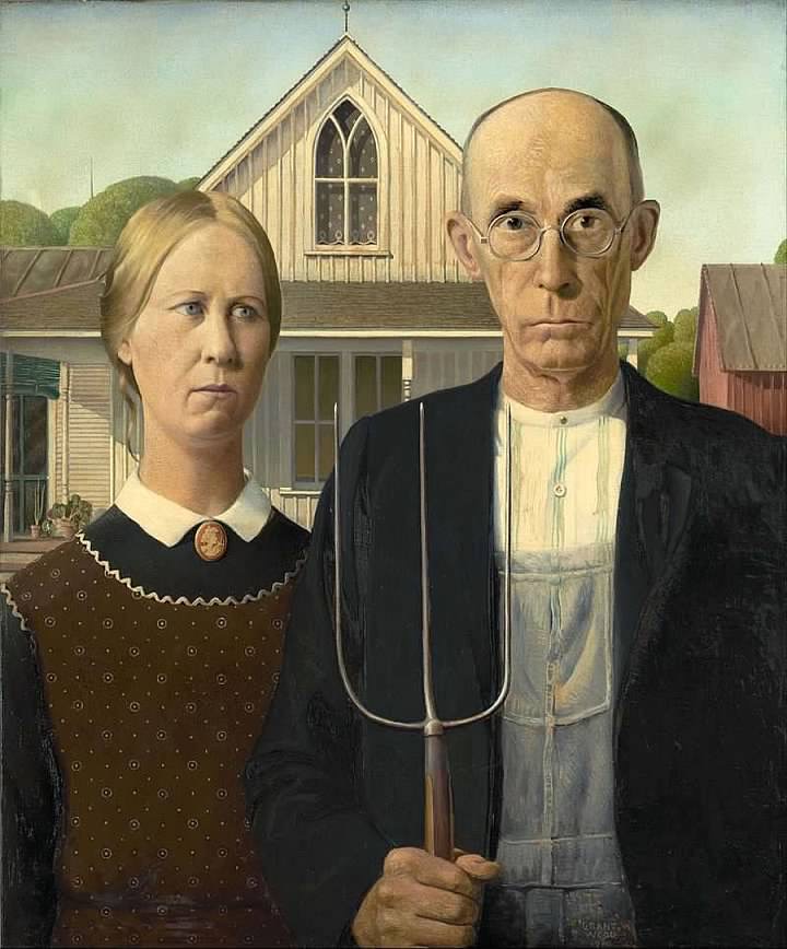 Grant Wood, American Gothic, 1930. Recreated April 29, 2020 Grant Wood, American Gothic, 1930. Recreated April 29, 2020