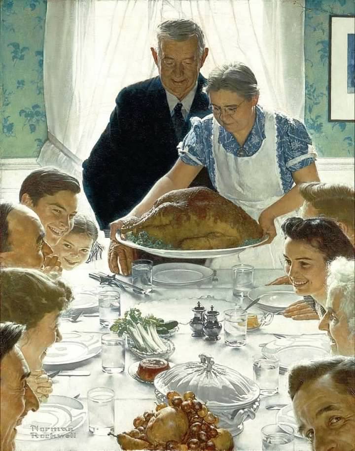 Norman Rockwell, Freedom from Want, 1943. Recreated May 17, 2020. Norman Rockwell, Freedom from Want, 1943. Recreated May 17, 2020.
