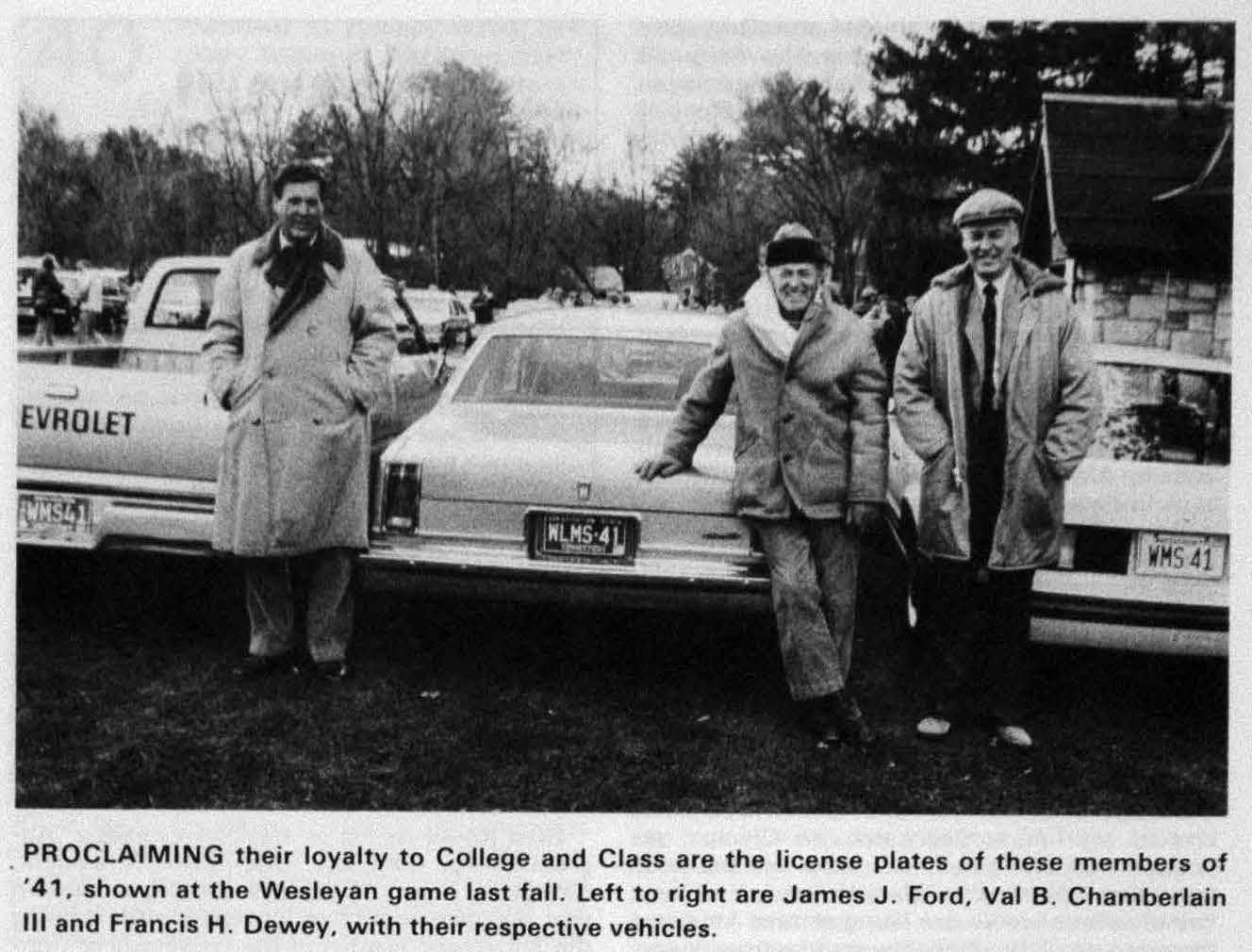 AR 1983 1 Winter - three williams 1941 license plates photo crop Winter 1983 Alumni Review