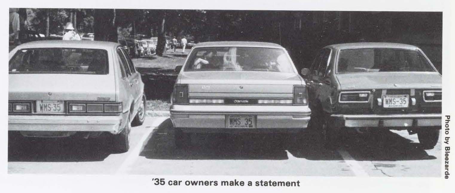 AR 1985 3 Summer - three williams 1935 license plates crop Summer 1985 Alumni Review