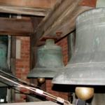 An interior view of chapel bells
