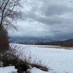 Snowy view of the Purple Mountains