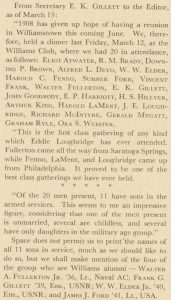 A clip from the June 1943 Alumni Review about E. K. Gillett.