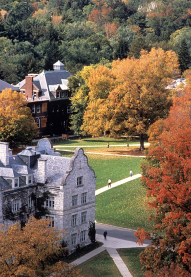 Williams Science Quad in fall foliage
