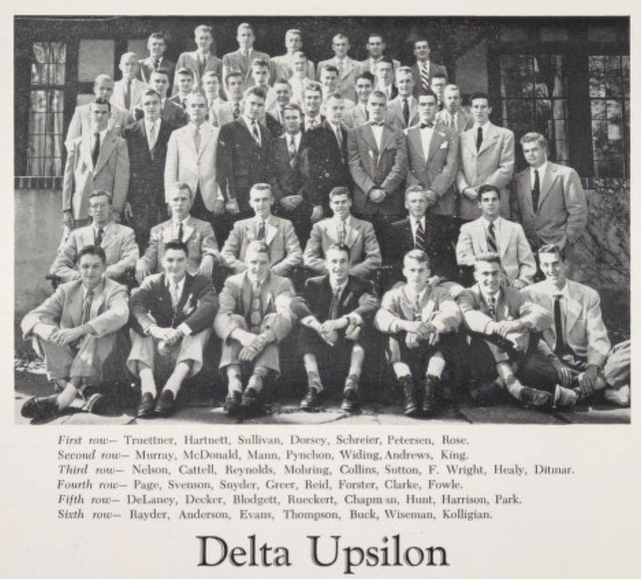 C David Petersen and his fraternity brothers